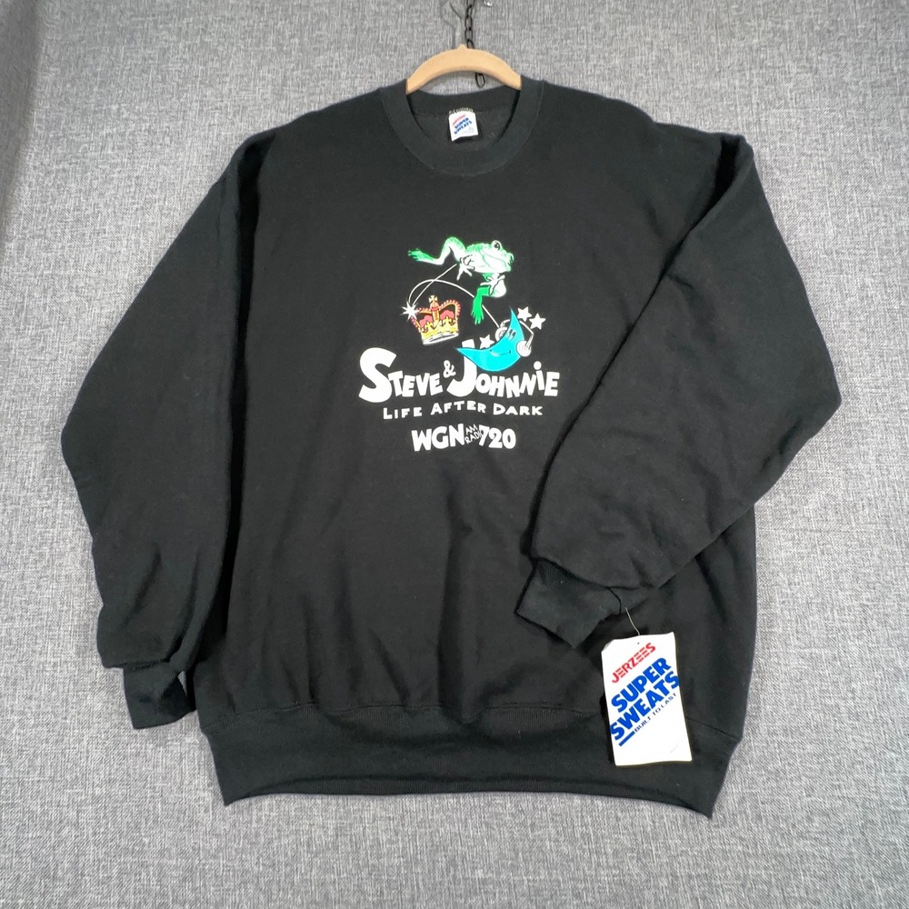 Vintage Jerzees Sweatshirt Mens XL Chicago WGN Radio Graphic Crewneck USA NEW